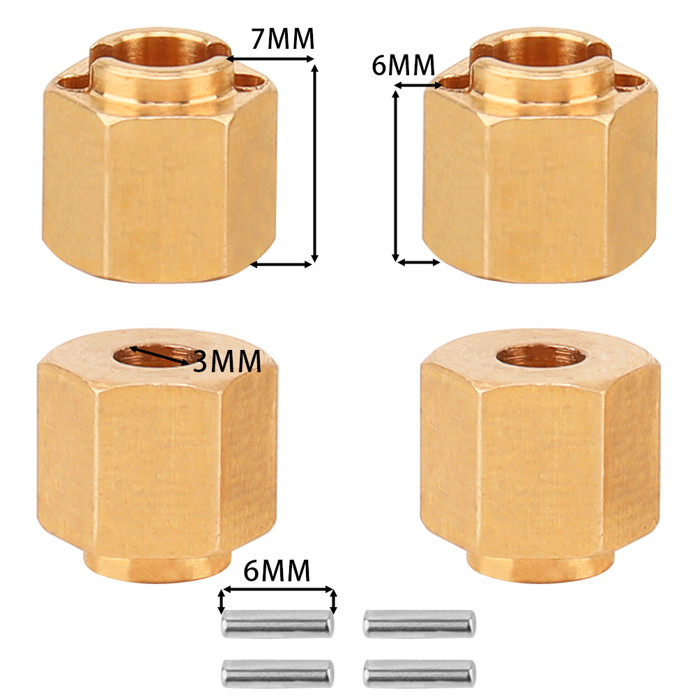 4pcs 7mm Brass Wheel Hex Hub E - Wheel Hex Adapter review and price